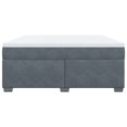 thumbnail image 2 of vidaXL Box Spring Bed with Mattress Dark Grey California King Velvet, 2 of 5