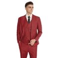 thumbnail image 3 of 3 Piece Linen Suits for Men Slim Fit Casual Beach Wedding Summer Grooms Groomsmen Linen Blazer Pants Suit Red 3XL, 3 of 7
