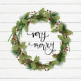 thumbnail image 2 of Hartworks 15x15 White Modern Wood Framed Museum Art Print Titled - Cozy Christmas Wreath I, 2 of 4