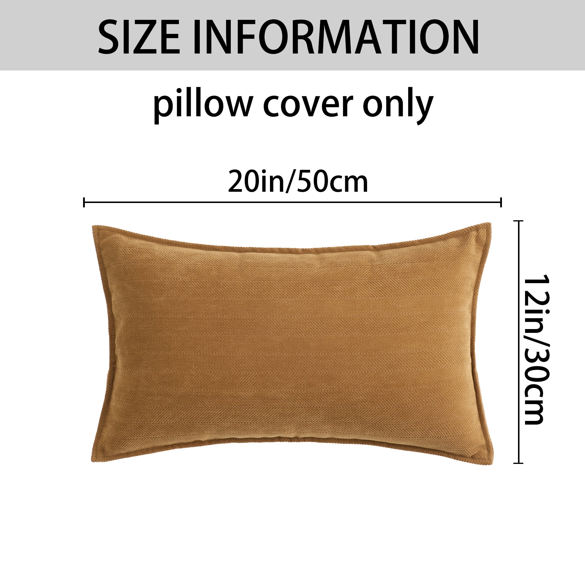 Unique Bargains 4 Pcs Soft Chenille Pillow Covers 12" x 20" Peru Color/Sienna Color