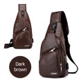 thumbnail image 1 of Bolsa Moda Color sólido hombro cinturón hombres PU cuero USB pecho Crossbody paquetes Tmvgtek Para Estrenar, 1 of 8