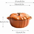 thumbnail image 2 of Faitout Hollandais en Fonte Émaillée en Forme de Citrouille de 4 Qt avec Couvercle – Cadeau Déco d'Halloween et de l'Action de Grâce – Faitout Hollandais Orange pour Soupes, Ragoûts, Cuisson – Sécuritaire pour le Four et la Cuisinière, 2 of 12