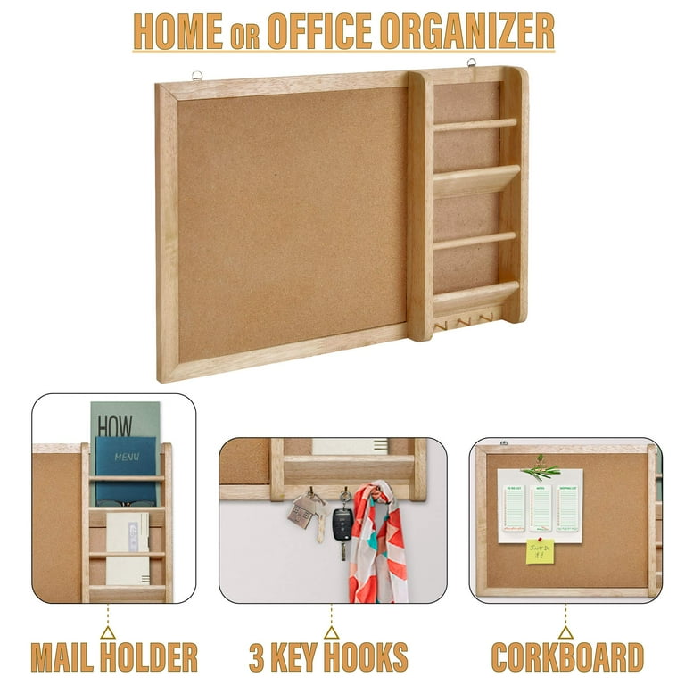 Prosumer's Choice Wall-Mounted Cork Bulletin Board Mail