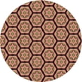 thumbnail image 1 of Ahgly Company Tapis Rond Lavable en Machine Intérieur Transitionnel Bronze Brun, 3 Pieds Rond, 1 of 7