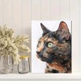 thumbnail image 2 of Tortoiseshell Cat Portrait Canvas Wall Art Print, Living Room Bedroom Coffee Shop Home Decor, 2 of 8