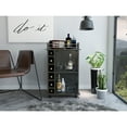 thumbnail image 4 of Service Desk, 2 Shelves, 6 Wine Rack , 4 With Lock, Brown Portable Bar Cart, Bottle , Locking Wheels, Spacious Work Area, 4 of 4