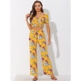 thumbnail image 3 of Conjunto Bohemio Floral de Dos Piezas Allegra K Informal Con Cuello Cuadrado Naranja XL, 3 of 5