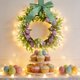 thumbnail image 4 of Uuiauoio Easter Wreath for Front Door Easter Eggs Sign Kitchen Cabinet wreaths Spring Flower Decorations with Ribbon Bow for Window Home Table Centerpiece Farmhouse Decor, 4 of 6