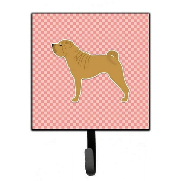 Carolines Treasures BB3652SH4 Shar Pei Merry Checkerboard Pink Leash or Key Holder