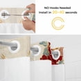 thumbnail image 2 of No Hook Japanese Style Shower Curtain with Snap in Liner Set, Country Vintage Blossom Peony Birds Waterproof Fabric Bathroom Curtains with See Through Top Window, Hotel Style Stall 54 x 78 Inch, 2 of 9