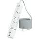 thumbnail image 1 of Cable de extensión de 10 pies, protector contra sobretensiones de regleta de alimentación - 8 salidas de CA amplias 3 USB, enchufe plano, estación de carga de escritorio con protección contra sobrecar, 1 of 5