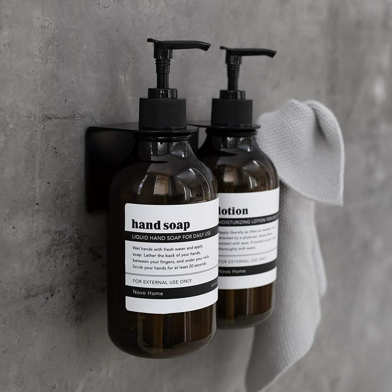SKYCARPER Home Self Adhesive Wall Mounted Bathroom Bottle Holder Shower Gel Shampoo Hook, Size: 1pcs-black