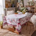 thumbnail image 2 of Printed Tablecloth Vintage Classic Flower Ribbon Pattern Waterproof Dinner Table Kitchen Coffee Table Garden Wedding Outdoor Indoor (Ribbon, 60 x 84 Inch), 2 of 6