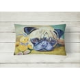 thumbnail image 2 of Carolines Treasures 7423PW1216 Pug Bunny Rabbit Fabric Decorative Pillow, 2 of 3