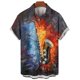thumbnail image 3 of Camisa hawaiana con estampado 3D de saxofón musical para hombre, camisetas de manga corta con partituras musicales y guitarra, camisetas casuales de moda estilo Harajuku, 3 of 5