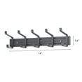 thumbnail image 2 of Unique Bargains 1 Pack Coat Rack Wall Mount Solid Coat Hook for Hanging with 5 Hooks Gray, 2 of 7