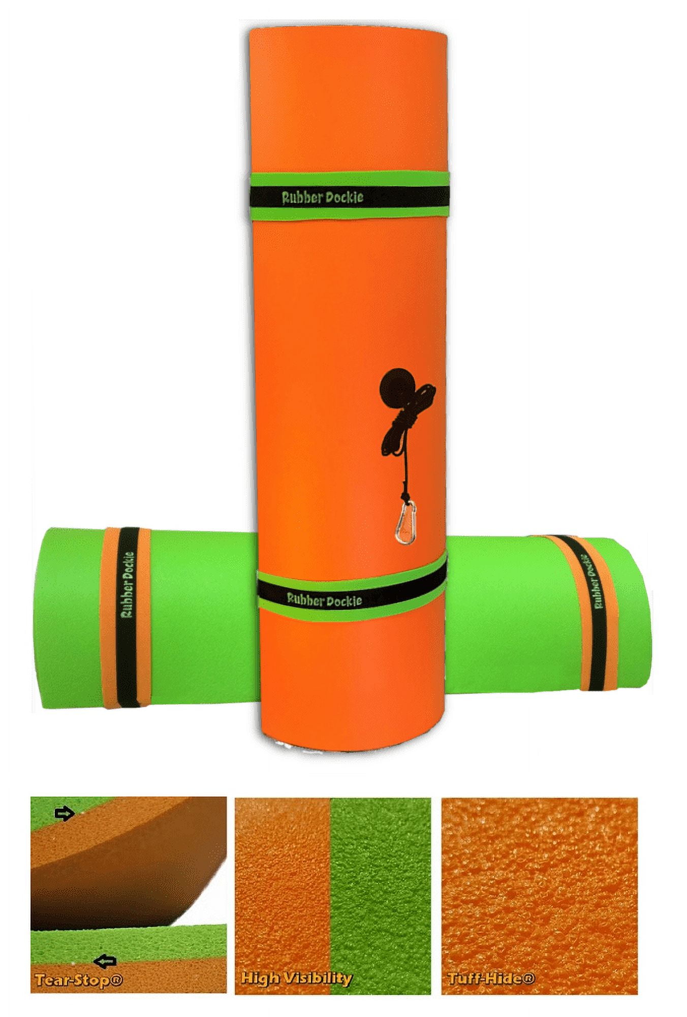 Rubber Dockie 18x6 ft Premium Foam Floating Water Mat Pad (Green & Orange)  