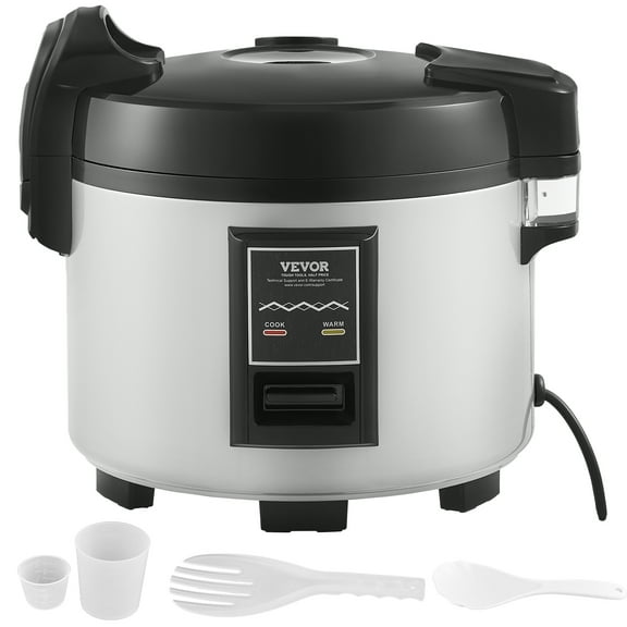 VEVOR Commercial Rice Cooker, 60-Cup Rice Cooker,13.74 Qt / 13 Liter Large Rice Cooker and Warmer with Nonstick Inner Pot, Fast Cooking and 12-Hour Keep Warm,with Rice Cup and Paddle,for Restaurant