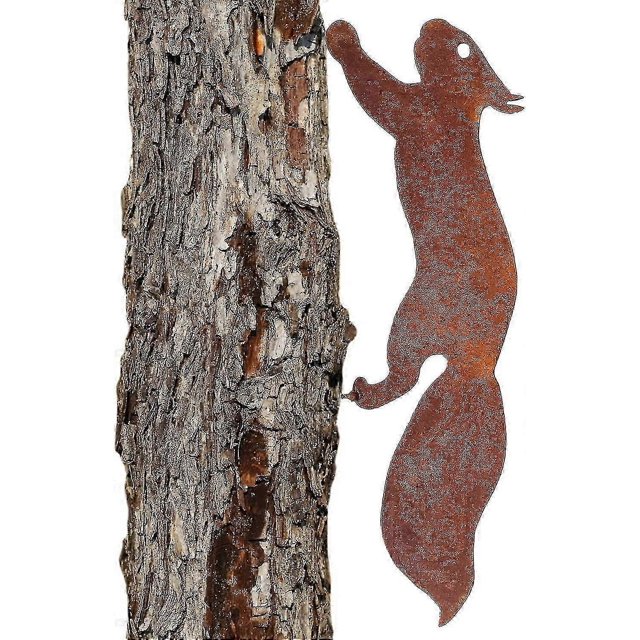 Squirrel For Tree - Metal Garden Ornament - 35cm - Natural Rust Patina