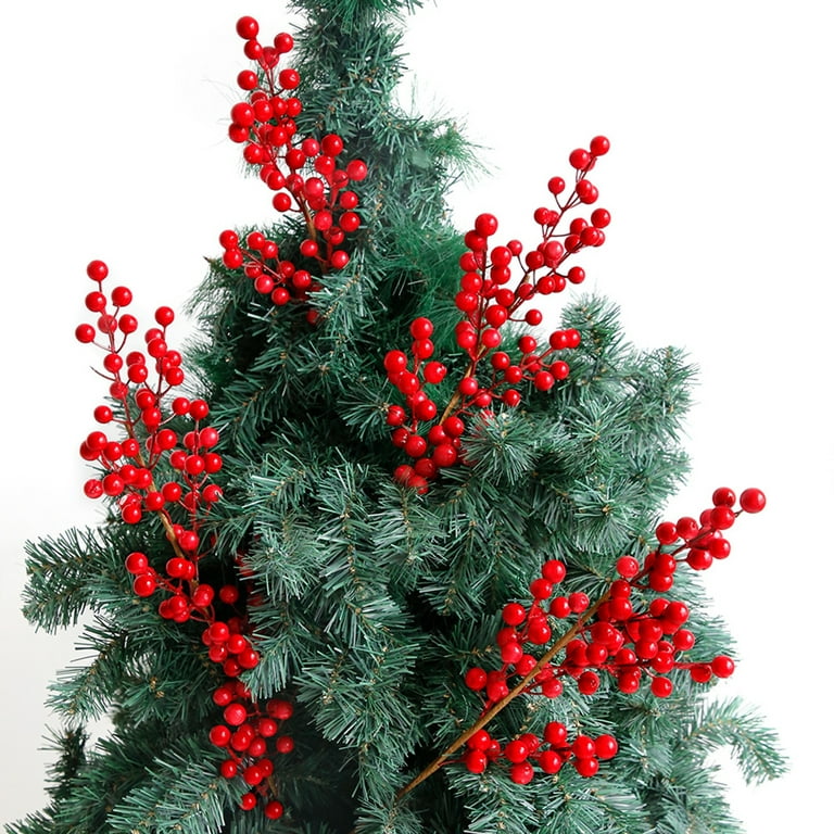 Red Waterproof Holly Berry Stems with 35 Lifelike Berries, 19-Inch, Festive Holiday Decor, Trees, Wreaths, & Garlands, Christmas Berries, Home & Office Decor (Set of 72)