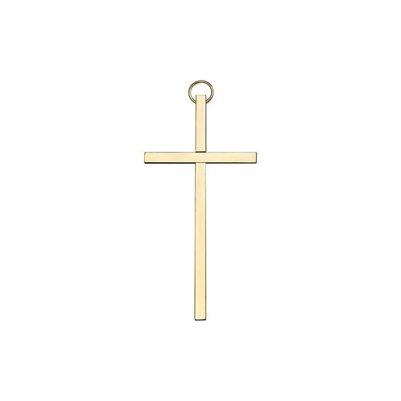 4 inch Plain Polished Brass Cross