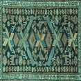 thumbnail image 1 of Ahgly Company Indoor Square Persian Turquoise Blue Traditional Area Rugs, 8' Square, 1 of 4