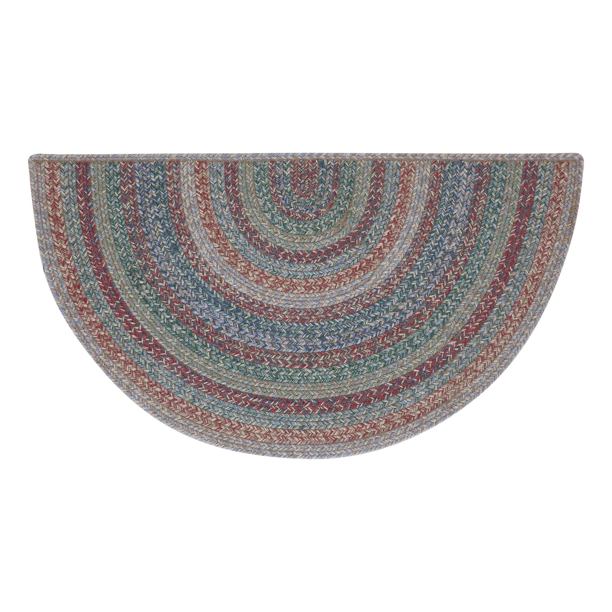VHC Brands Multi Jute Rug Half Circle w/Pad 19.5x36