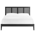 thumbnail image 5 of Sirocco Rattan and Wood Queen Platform Bed in Black, 5 of 11