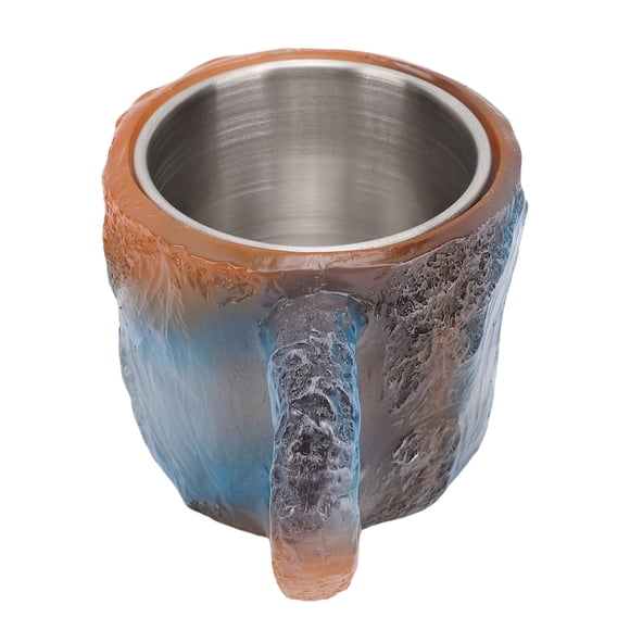 Taza De Café De Cristal Mineral, 320 Ml De Resina Elegante Taza De Diseño De Cristal De Acero Inoxidable Con Ergonómico Para La Oficina De Cocina De La Cocina En Casa.