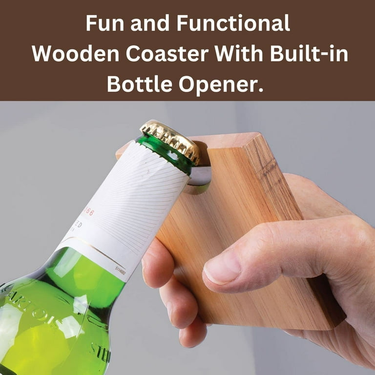 Coaster W/ BOTTLE OPENER - The One - SET OF 2 Coaster W/ BOTTLE OPENER - The One - SET OF 2