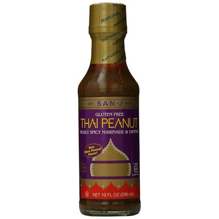 San J Peanut Sauce, Thai, 10 Ounce