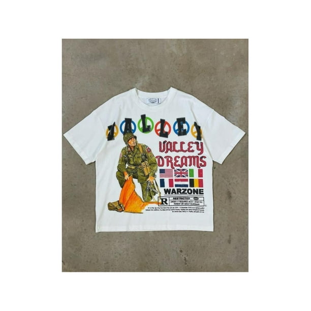 New Harajuku Retro Military American Soldier Print T-Shirt Men's Summer Cotton Street Trend Hip-Hop Women's Short Sleeve