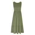 thumbnail image 4 of Robes d'Été pour Femmes 2023 Maxi Mode pour Femmes Col en V Sans Manches Uni Poches Robe à Empiècements à Enfiler Robes de Soirée pour Femmes Élégantes et Chic en Liquidation, 4 of 5