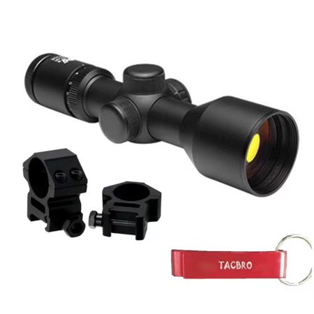 TACBRO Optics Kit 3-9x42 illuminated Reticle Compact Rifle Scope w/ Rings Fits Weaver Picatinny Rails Mossberg 715t Ruger SR22 SU16 SU22 Springfield PATRIOT (Best Compact Rifle Scope For The Money)