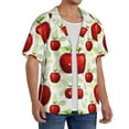 thumbnail image 4 of Xecao offers the Fruit Apples for Men's Casual Short-sleeved Shirt, a button-up collared shirt with a pocket, perfect for beach vacations and yacht travel in the XX-Large size., 4 of 7