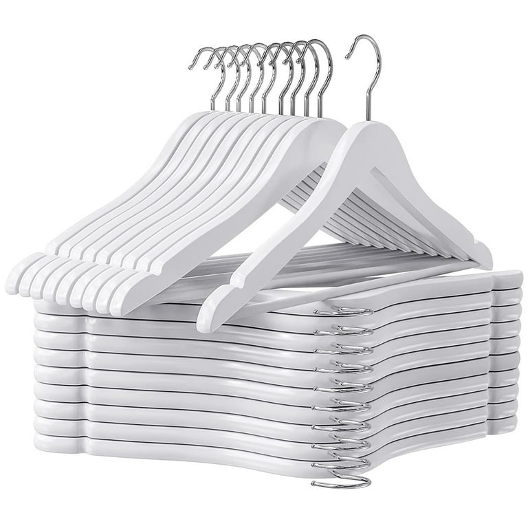 Wooden Suit Hangers Solid Wood Coat Hangers Heavy Duty, Smooth