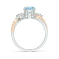 thumbnail image 2 of ANGARA Natural 1.12 ct Aquamarine & Diamond Twisted Vine Engagement Ring in 14K White & Rose Gold for Women (Size-7mm) | March Birthstone, Anniversary Jewelry Gift for Women | Natural Aquamarine Ring, 2 of 11