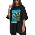 thumbnail image 4 of Plus Size Shirt for Women Black Tops for Women Short Sleeves Shirt for Women Sea Turtle 10 T Shirt Oversized Shirt for Women S, 4 of 5