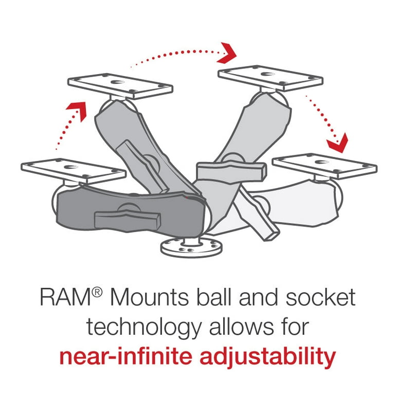RAM Mounts Drill-Down Double Ball Mount for Humminbird Helix 7 - Medium 