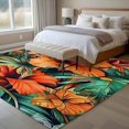 thumbnail image 4 of Burnt Orange Floral Area Rug 5x7 FT, Non Slip Bedroom Throw Carpet, Tropical Botanical Leaves Floral Washable Soft Floor Carpet Non-Shedding Rug for Dining Room Bedside Classroom Desk, 4 of 9