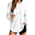 thumbnail image 2 of Vivianyo HD Women's Long Sleeve Mock Neck Sweatshirt, Curved Hem Loose fit Pullover Top for Women, Fall Casual Knit for Short Trip and Home Relaxation, Sizes S-2XL, 2 of 8