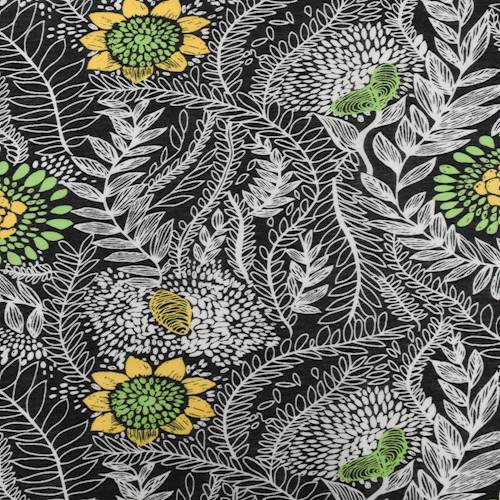 Lime Green/Yellow/Multi Floral Leaf Print Voile, Fabric By the Yard