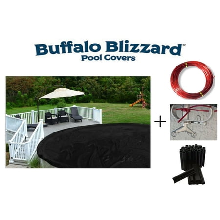 Buffalo Blizzard Round Micro Mesh Swimming Pool Winter Cover with Cover Clips