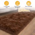 thumbnail image 3 of Tripumer 1 Pc Shaggy Furry Runner Rug 2 x 6 feet Soft Bedside Carpet for Dorm Living Room Hallways Brown, 3 of 7