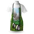 thumbnail image 3 of Tropical Apron Panda Bears Walking among Bamboo Majestic Mountain Jungle Cartoon Illustration, Unisex Kitchen Bib Apron with Adjustable Neck for Cooking Baking Gardening, Multicolor, by Ambesonne, 3 of 3