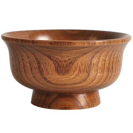 

Bowl Wood Bowls Wooden Salad Soup Rice Cereal Serving Sauce Platters Dishes Dinner Dining Supplies Chinese Container