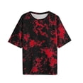 thumbnail image 2 of AKOEE Tie Dye T-Shirts Womens Oversized Fit Summer Crewneck Short Sleeve Tops Loose Casual Workout Tees (L, Wine), 2 of 8
