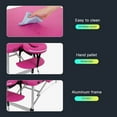 thumbnail image 3 of Adjustable 3 Folding Massage Table 73 inch Aluminium Frame Massage Bed Portable PU Leather Spa Bed, Pink, 3 of 7