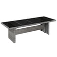 thumbnail image 1 of vidaXL Garden Table 240x90x74 cm Poly Rattan and Glass, 1 of 2
