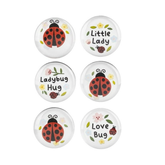 Ganz Ladybug and Text White Magnets 6 Piece Set